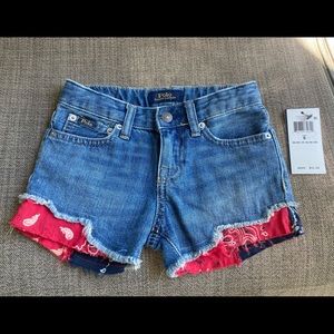 NWT Polo girls denim shorts size 6